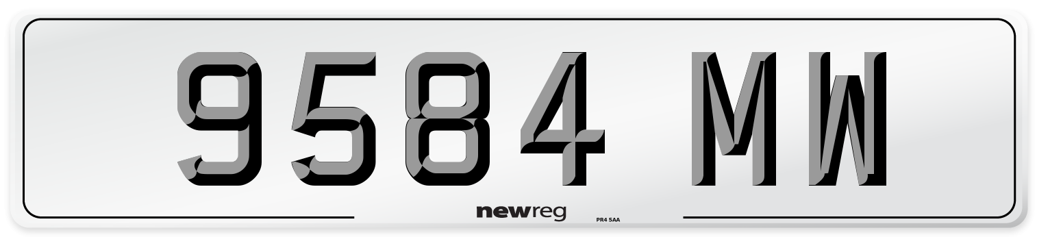 9584 MW Number Plate from New Reg